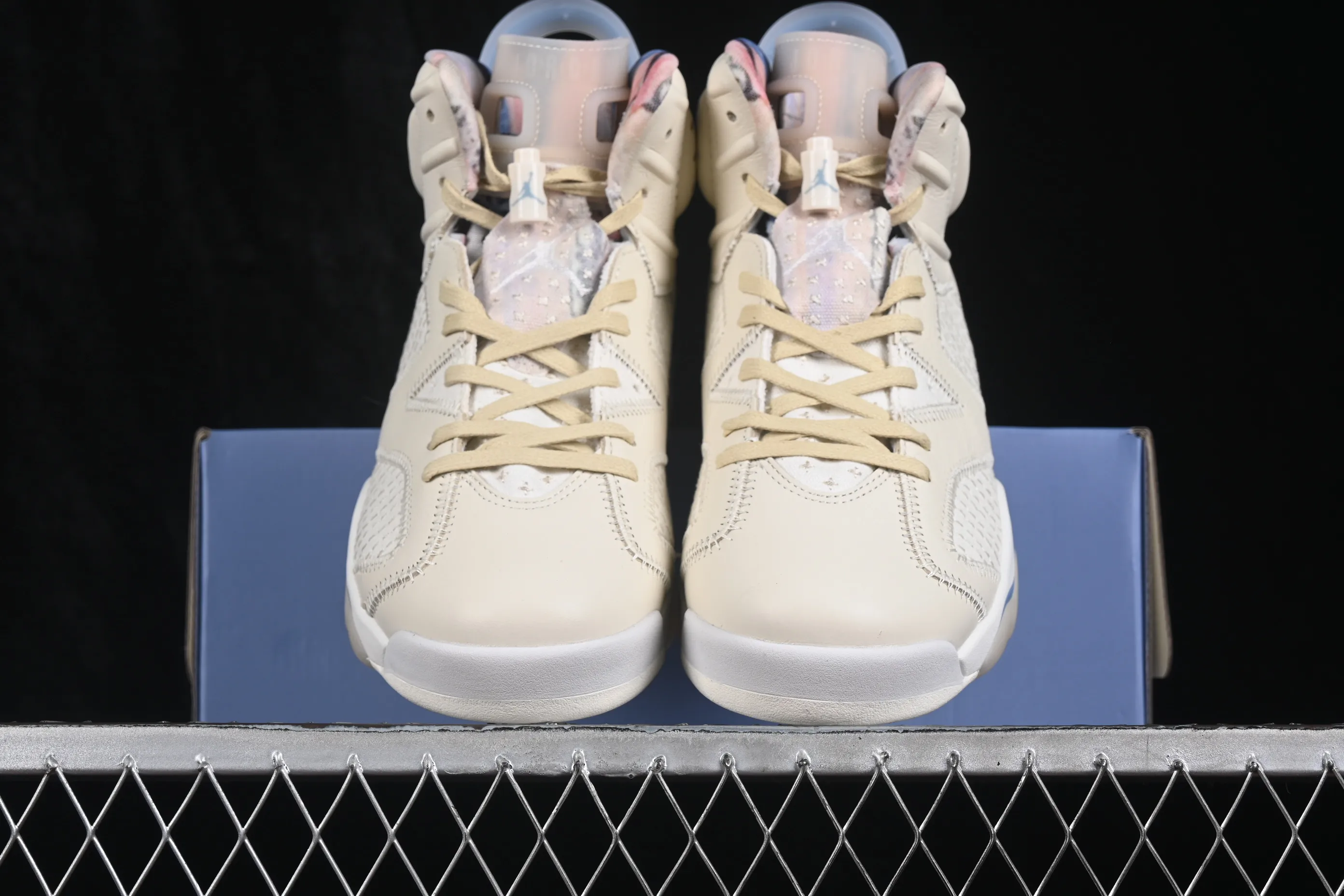 All categories Air Jordan Jordan series basketball shoes Air Jordan 6 Atmos x Air Jordan 6 Retro "Sashiko" AJ6 Joe 6 milk white blue Sashiko embroidery IR7255-110